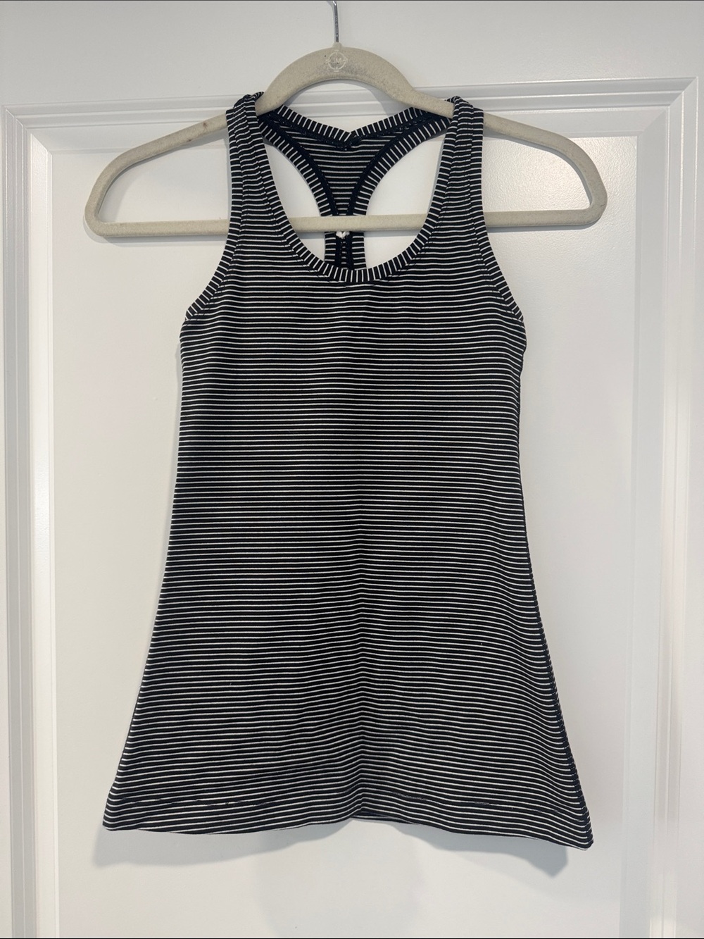 lululemon athletica Black & White Striped Racerback Tank